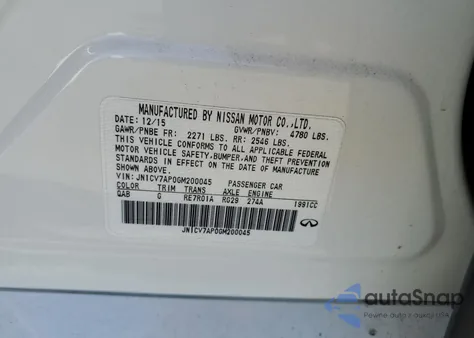 2016 Infiniti Q50 Base из США, поврежденный, VIN JN1CV7AP0GM200045